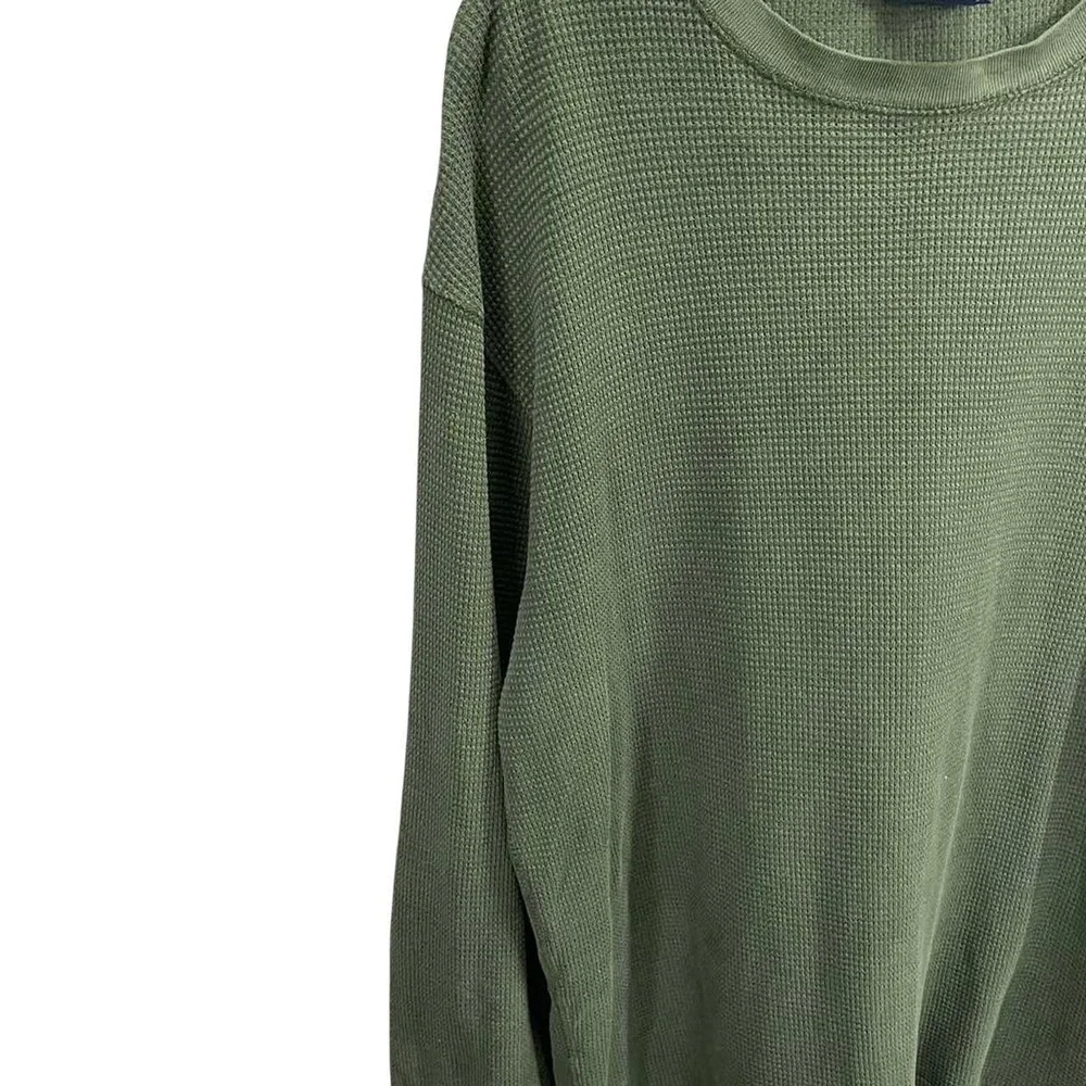 Polo Ralph Lauren Olive Green Waffle Thermal Long Sleeve Vintage Preppy L